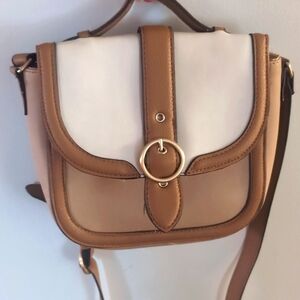 NEW Neutral Chic Elevated Basics Leather Buckle Accent Crossbody Bag Purse